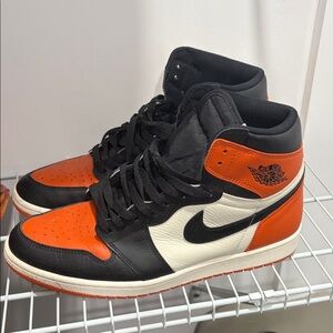 Jordan High-Top Sneakers - Black, Orange, White